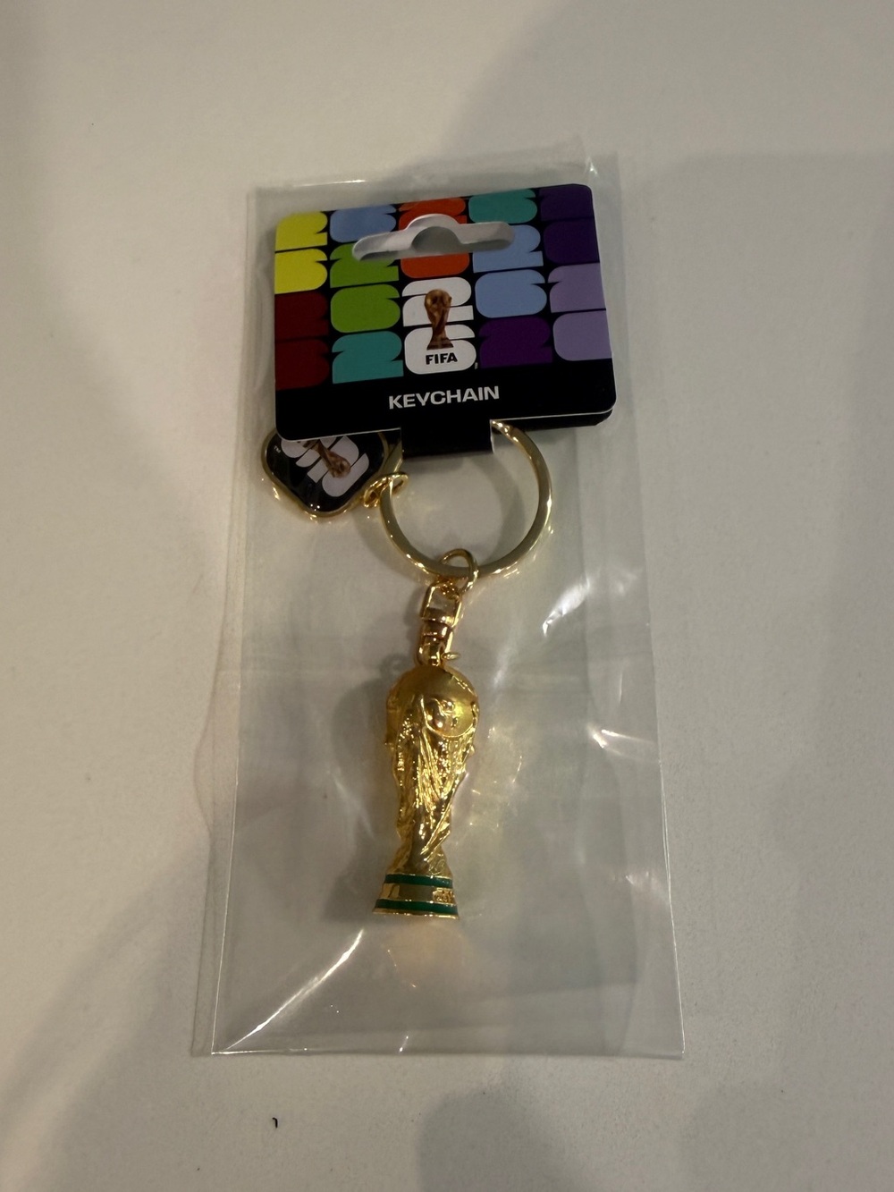 Official FIFA World Cup 2026 Trophy Keychain | Gold | New Sealed